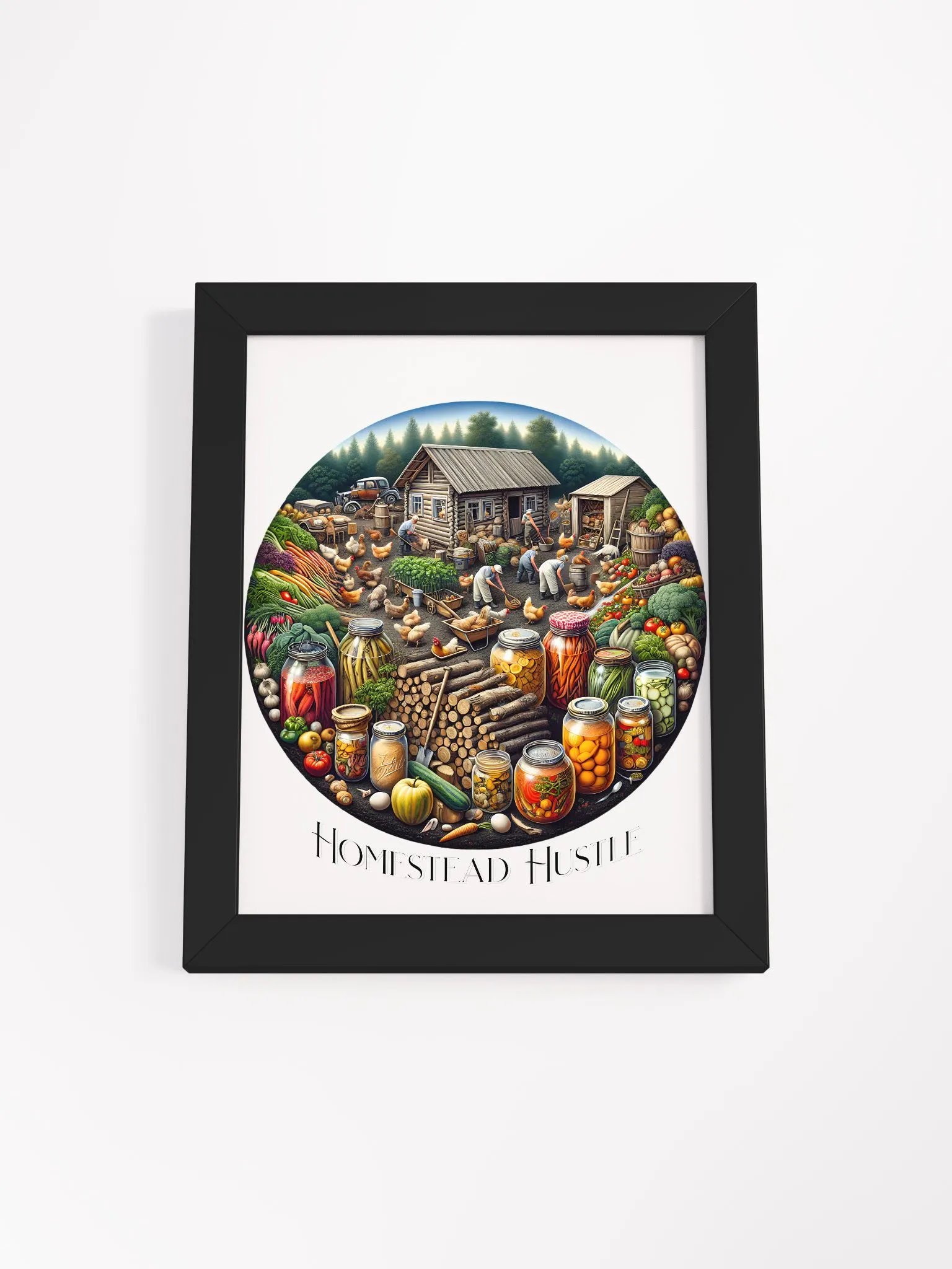 Homestead Hustle Framed Poster | Farm Life Motivation | Hard Work Pays Off | Hustle on the Homestead | Farm, Hustle, Thrive | DIY Farm Life Motivation | From Farm to Hustle product image (1)
