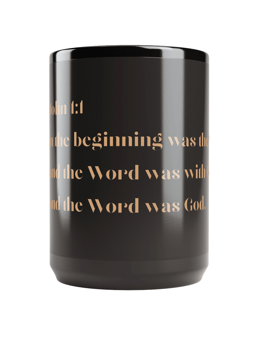 John 1:1 Verse Black Glossy Mug (Light Brown) - John 1:1 Co. product image (2)