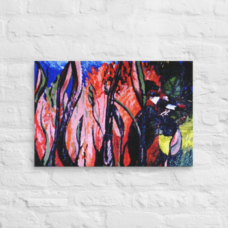A Bird before Sunset/in Flames (1981) on canvas (16" x 24") product image (2)