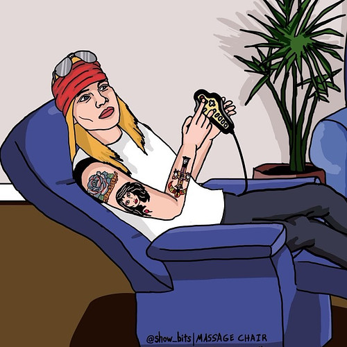 Axl Rose sits in a massage chair. #axlrose #gunsnroses #massagechair #musicparody #showbits #animation #comedy