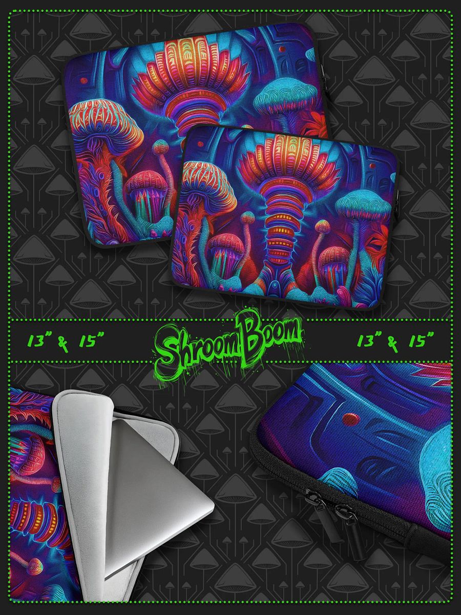 SHROOMBOOM Psychedelic Laptop Sleeve – Surreal Art Case for 13”/15” Laptops - #LTS9 product image (1)