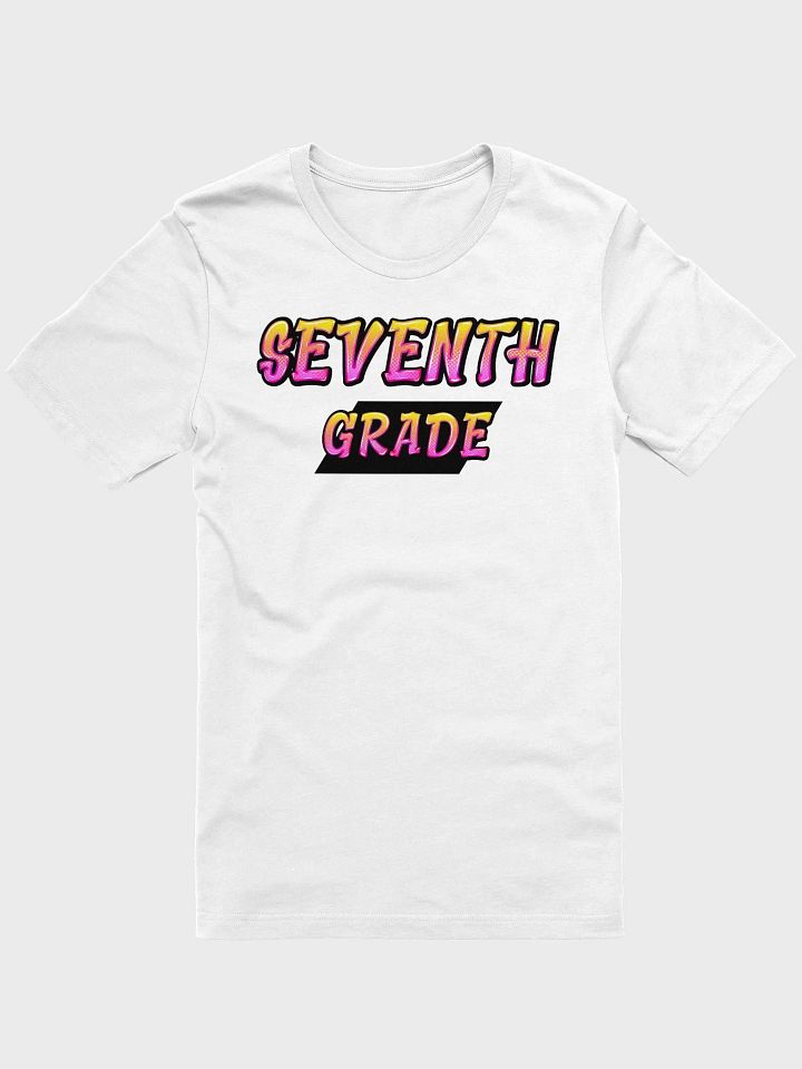 SEVENTH GRADE Teacher Shirt - Pink + Yellow Bold Letters product image (2)