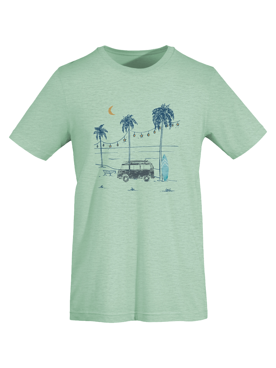 Retro Van Under Moonlight | Chill Beach Vibes Tee product image (91)