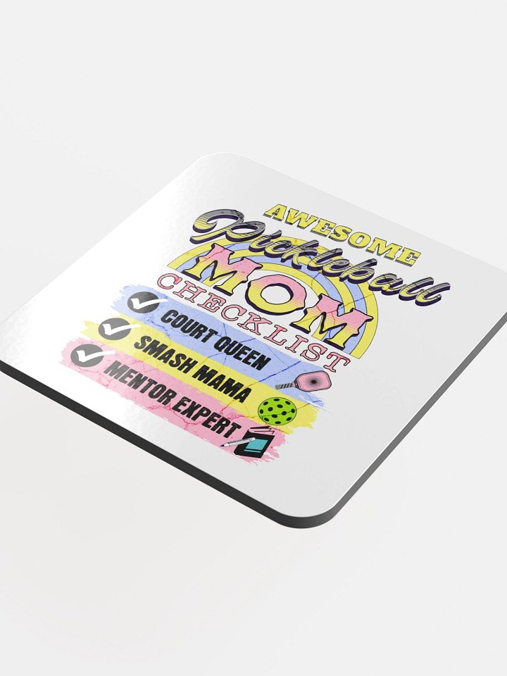 Awesome Pickleball Mom Checklist Coaster Set product image (1)