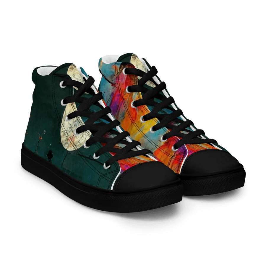 mystical moon gathering: Handmade Women's High Top Canvas Shoes product image (8)