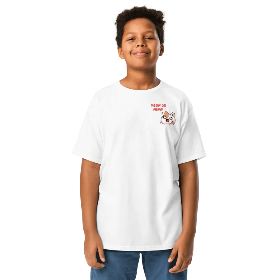 Meow or Neva! Kids' Cat Graphic Tee product image (1)