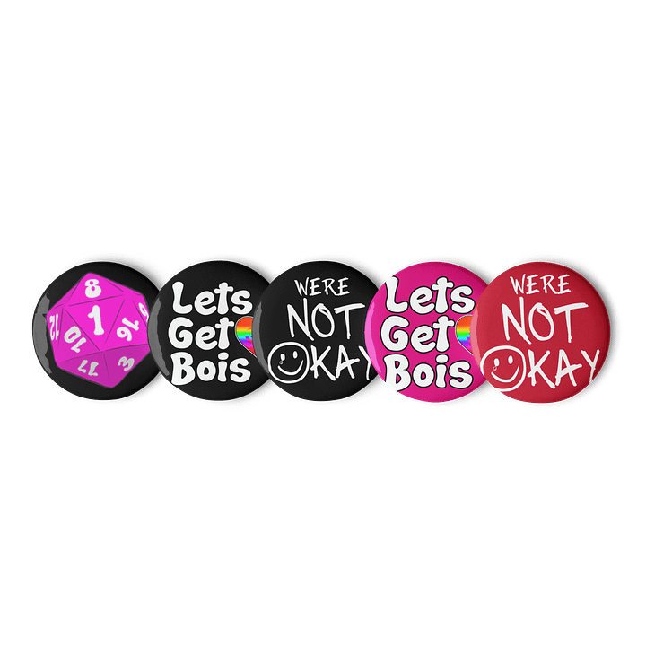 Let’s Get Feels – Pride & Mental Health Button Set product image (1)
