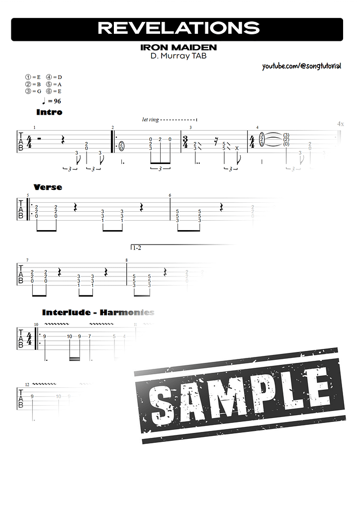 Revelations PDF TAB + Backing Track MP3 product image (2)