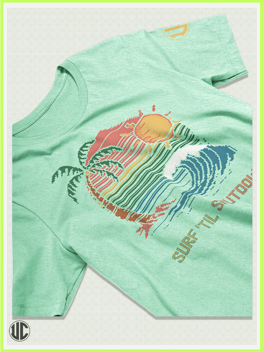 Surf ’Til Shutdown – Retro Pixel Wave T-Shirt product image (2)
