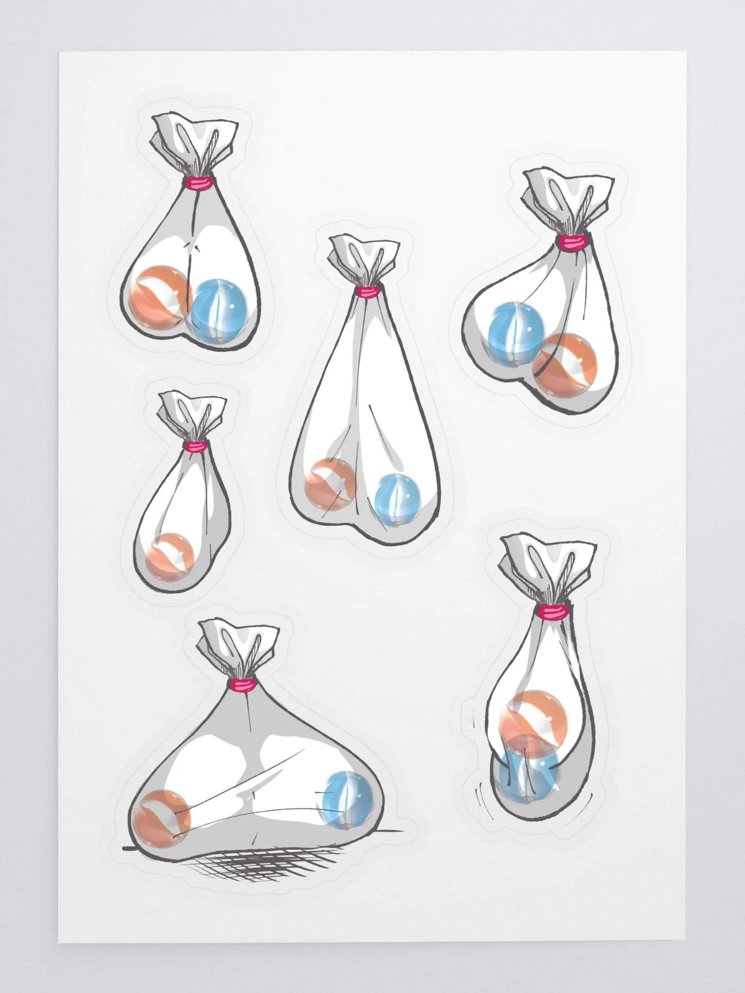 Two Marbles in a Bag Stickers Original Design product image (3)