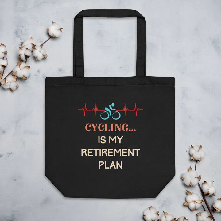 Cycling is My Retirement Plan Organic Tote Bag product image (2)