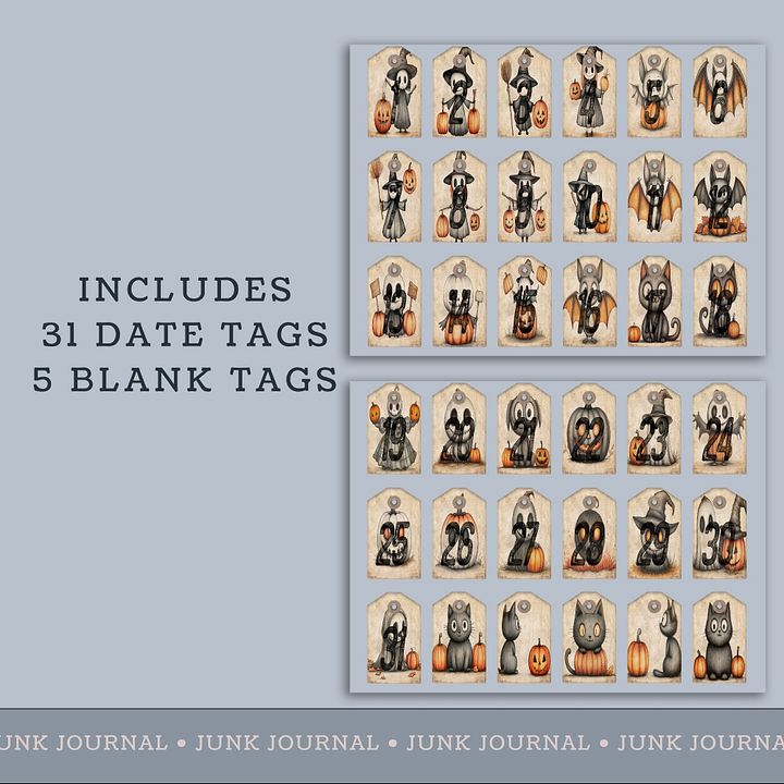 Spooky Halloween - Printable Dated Tags V7 product image (2)