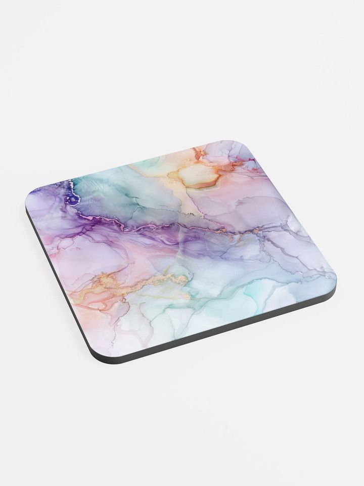 Multicolor Alcohol Ink Glossy Cork Coaster by Treasure Pie product image (1)