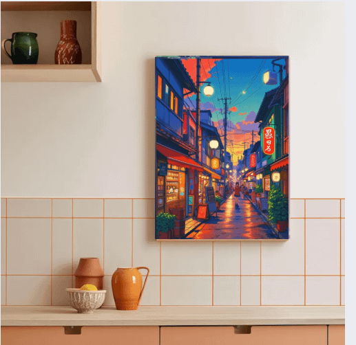 Tokyo Tea House Cartoon Japanese Wall Art product image (3)