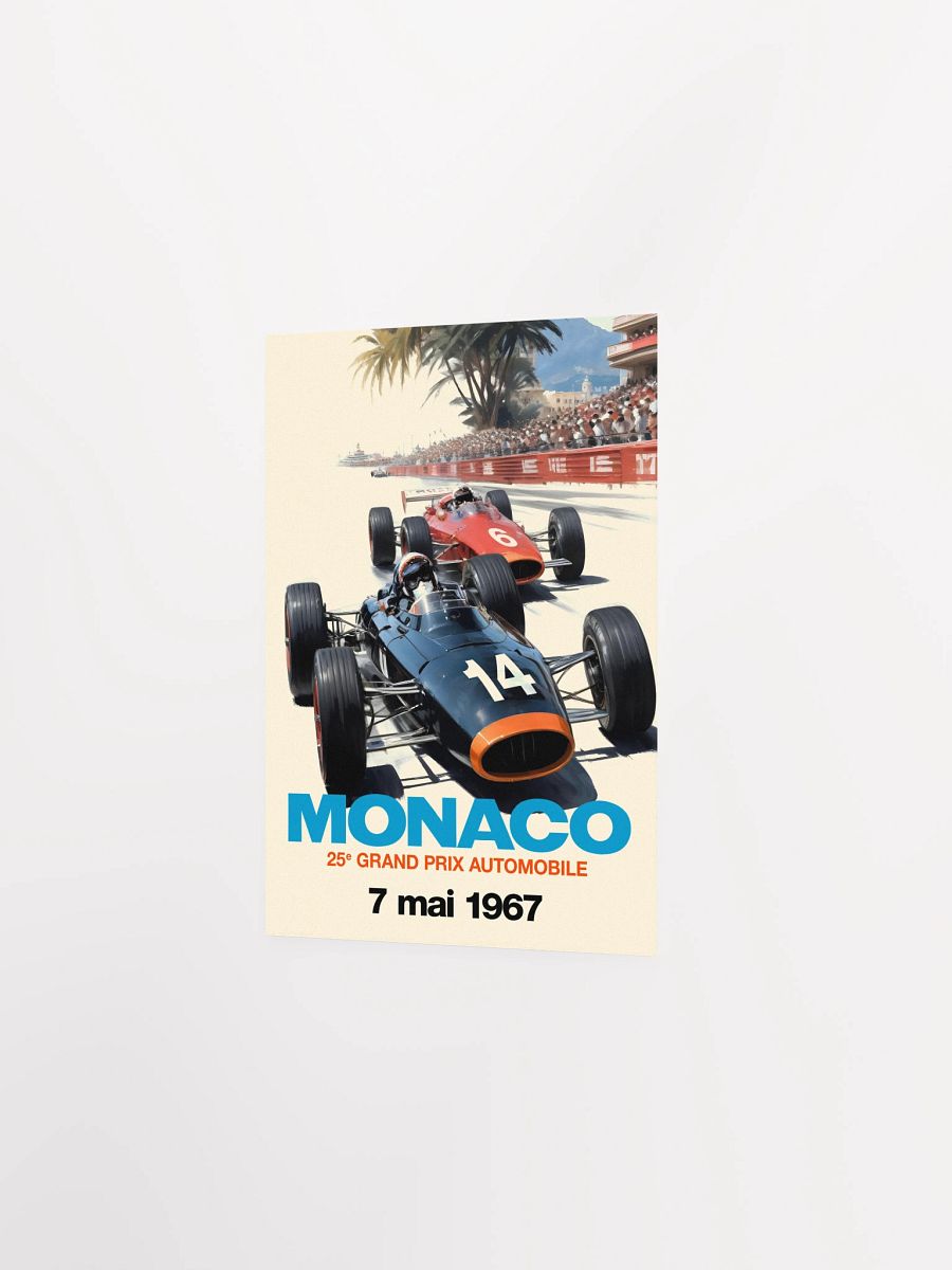 Monaco Grand Prix 1967 Poster — Vintage F1 Racing Wall Art, Retro Motorsport Print product image (7)