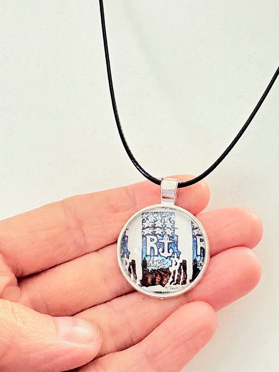 Rhode Island Hope | Handmade Pendant Necklace on a Faux Leather Cord | by Monique Faella Designs™ | MFD-00044 product image (3)