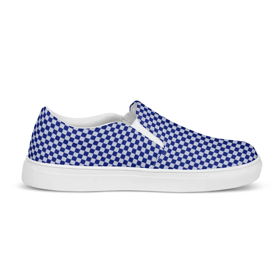 CONTRAST™ Elegant Blue Checkered Slip-On Men Shoes n. 28 product image (8)