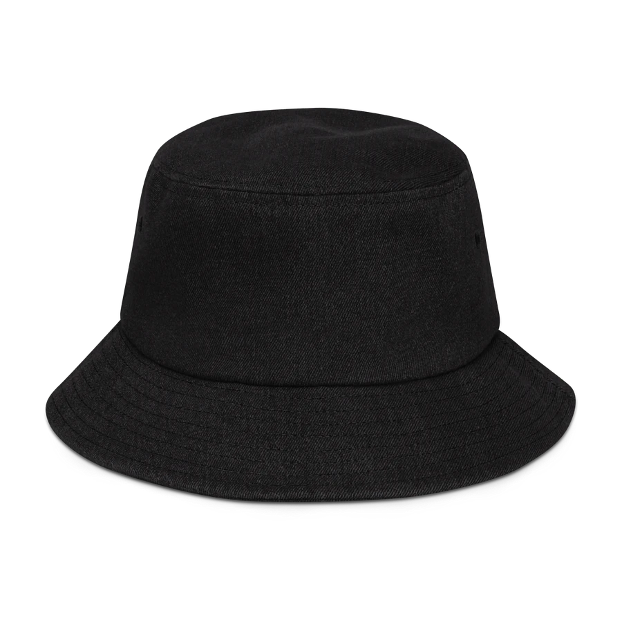 Lilac Butterfly Embroidered Bucket Hat in Black product image (2)