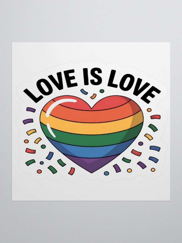 Exclusive "Love is Love" Rainbow Heart Sticker by TDS Music - Celebrate LGBTQ+ Pride product image (2)