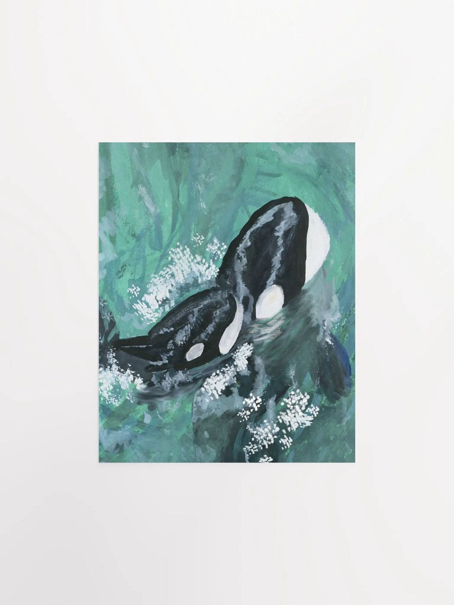 Orca Siblings Surface to Say Hi - Gouache Art Print (PRINT ONLY) product image (2)