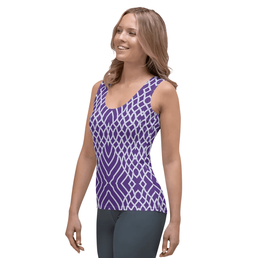 Net White and Purple/All-Over Print Women's Tank Top by Sublicolor product image (3)