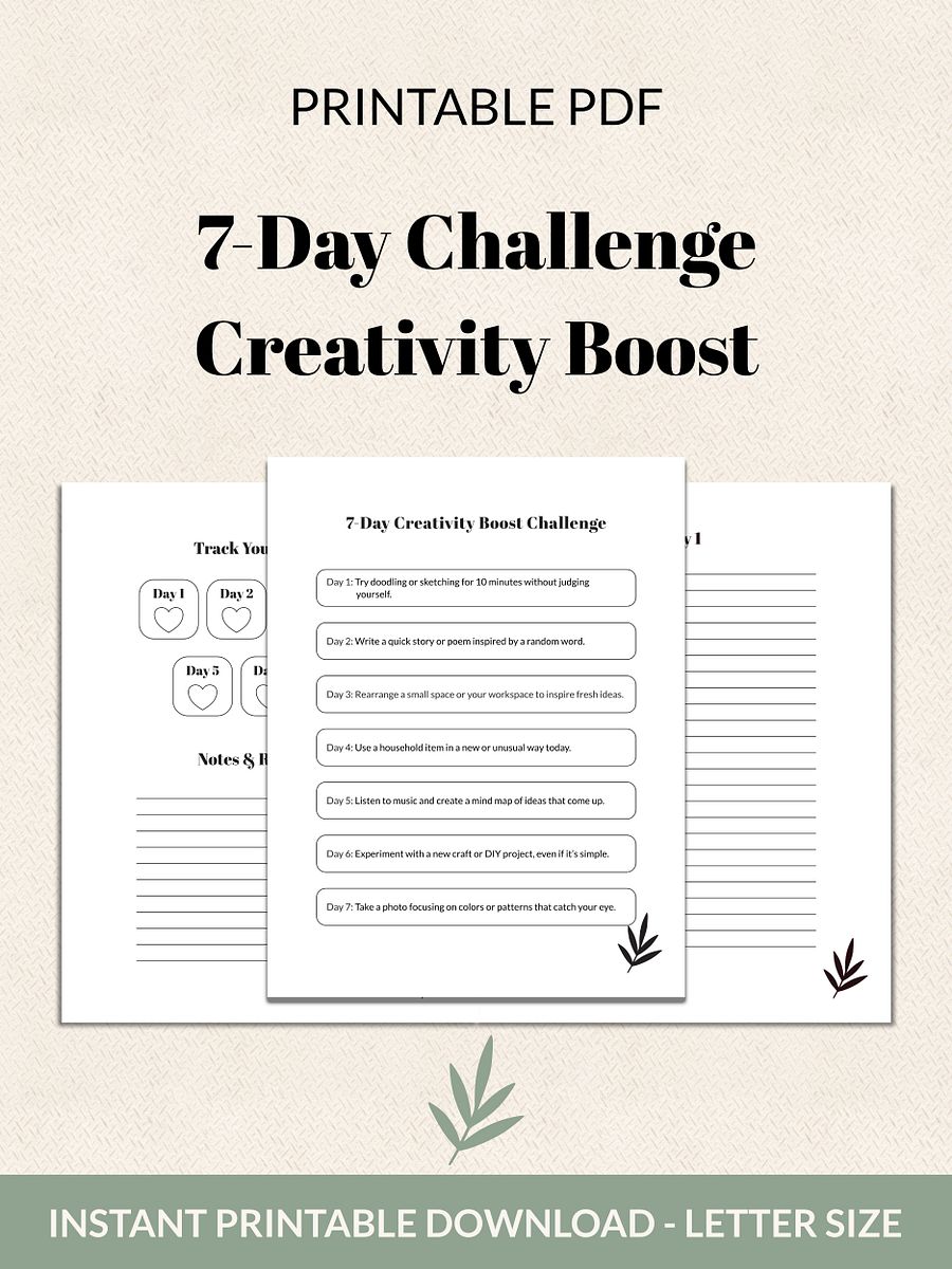7-Day Creativity Boost Challenge Printable product image (2)