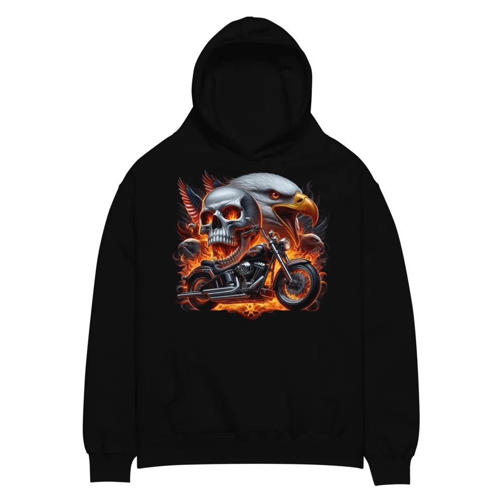 Eagle Skull Motorcycle Oversized Hoodie #2 product image (2)