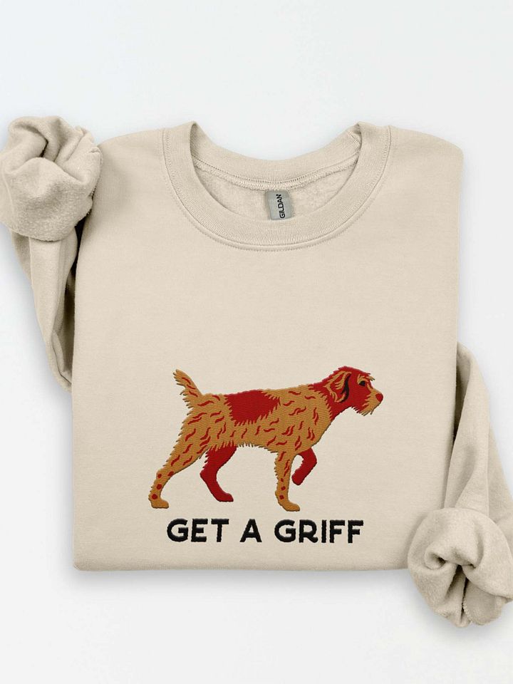 Get a Griff Sweatshirt (Embroidered) of a Wirehaired Pointing Griffon(Chestnut product image (1)