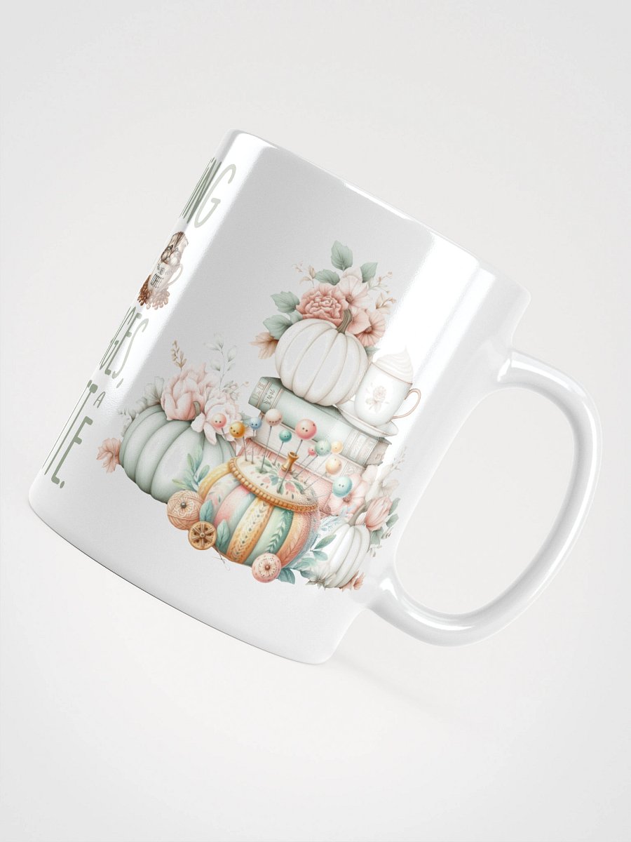 Whimsical Stitching with Paws Pages Latte Autumn Mug product image (6)