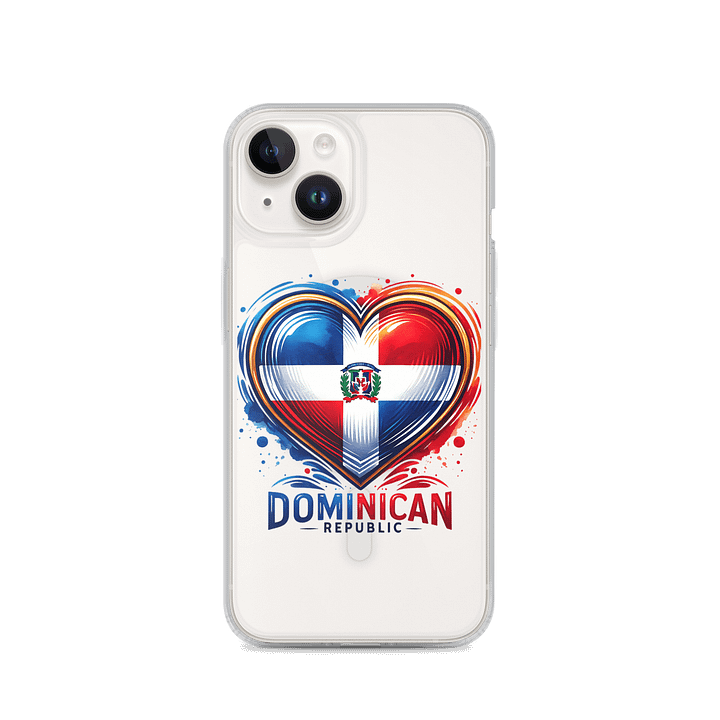 Dominican Republic Flag Heart MagSafe® iPhone® Clear Case product image (4)