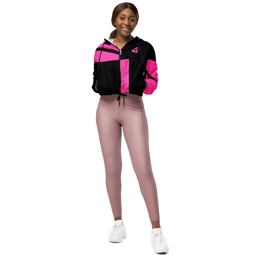Pink Ghostly Glam Crop Hoodie Windbreaker product image (9)