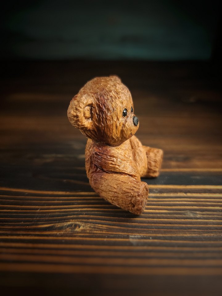 Handmade Wooden Teddy Bear Keychain product image (2)
