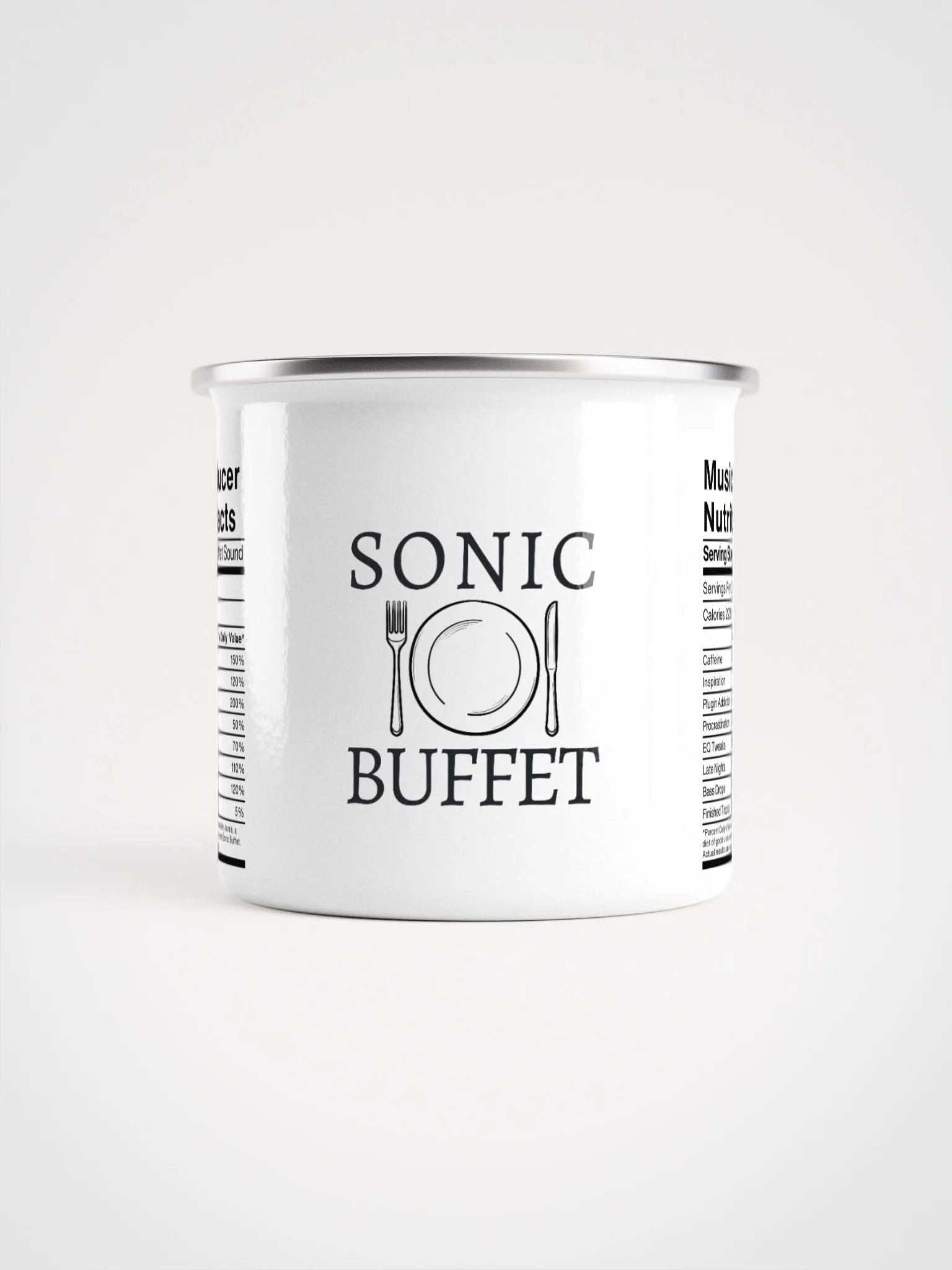 "Music Producer Nutrition Facts" Enamel Coffee Mug product image (2)