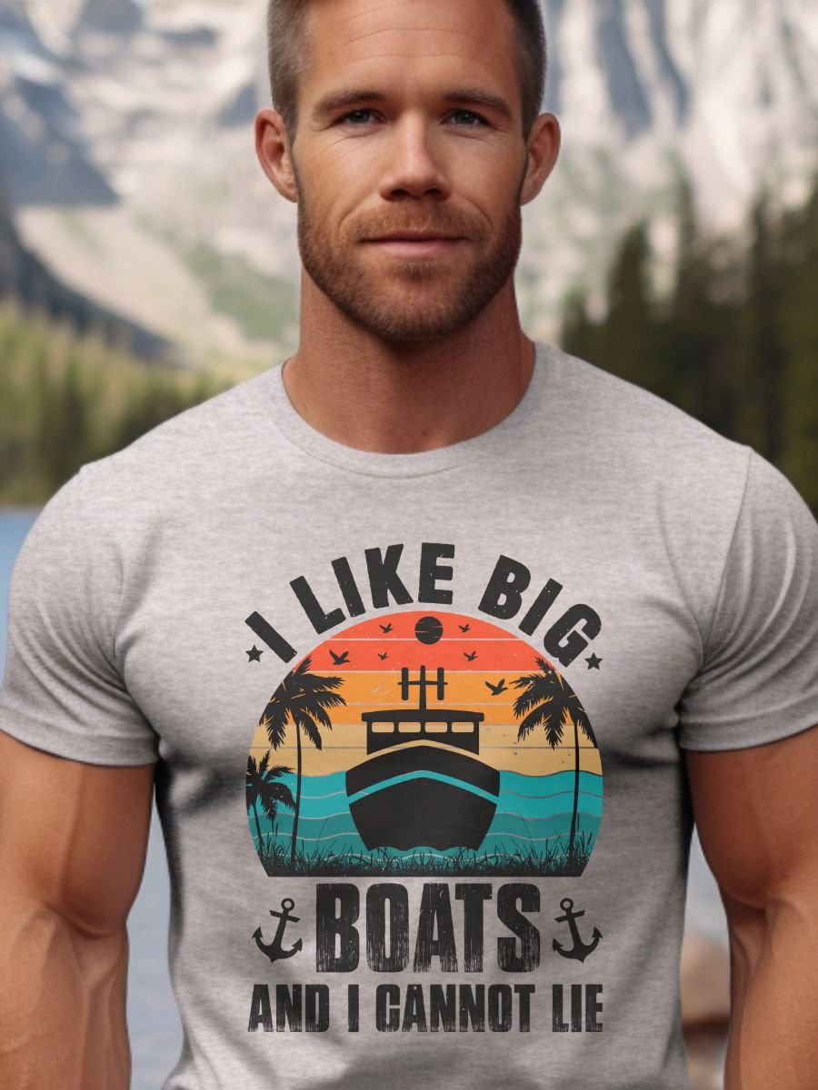 I Like Big Boats (Black Print) Gildan 64000 Unisex Tshirt product image (1)
