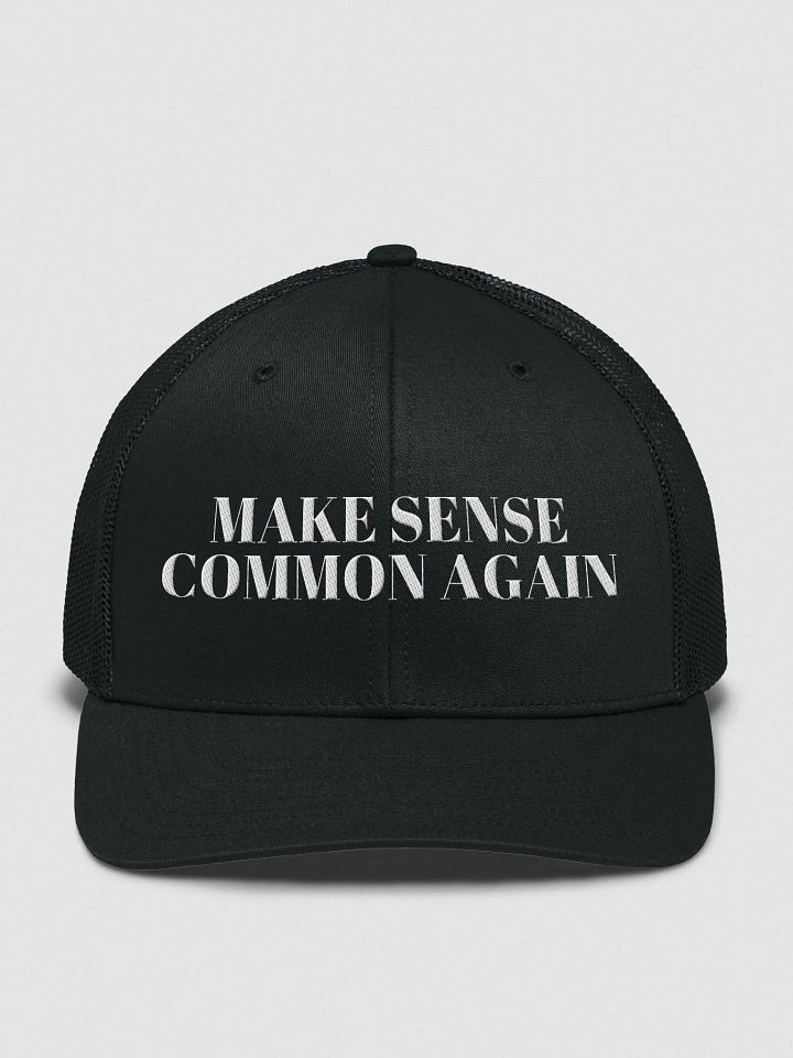 Make Sense Common Again Trucker Hat (White) product image (3)