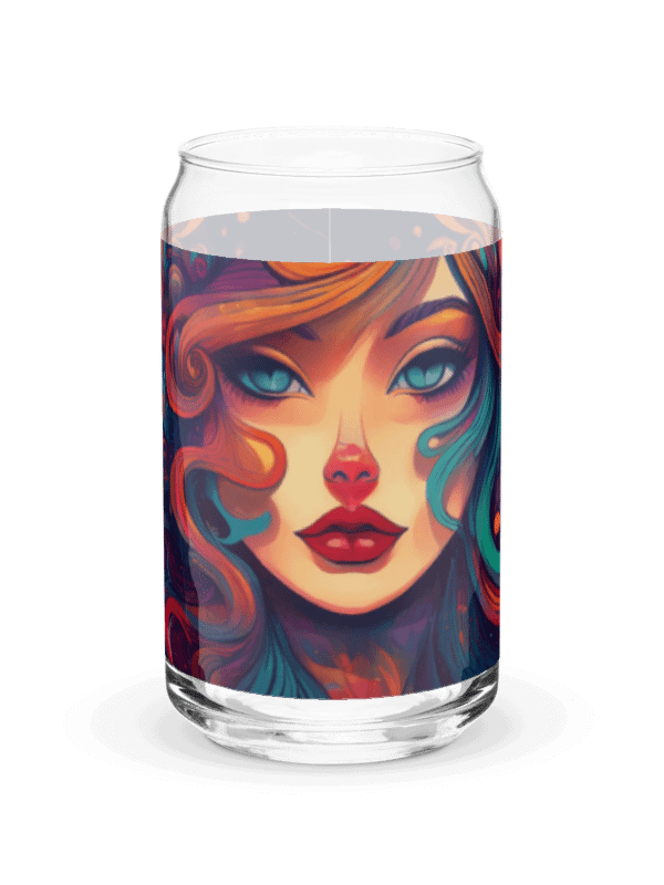 Mystic Goddess Can Glass | Fantasy Art Can-shaped Tumbler | 16oz Drinking Glass with Bamboo Lid & Straw product image (2)