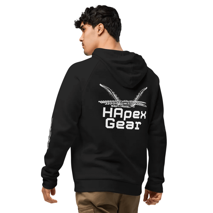 Unisex Hoodie - White HApex Gear Black Logo product image (7)