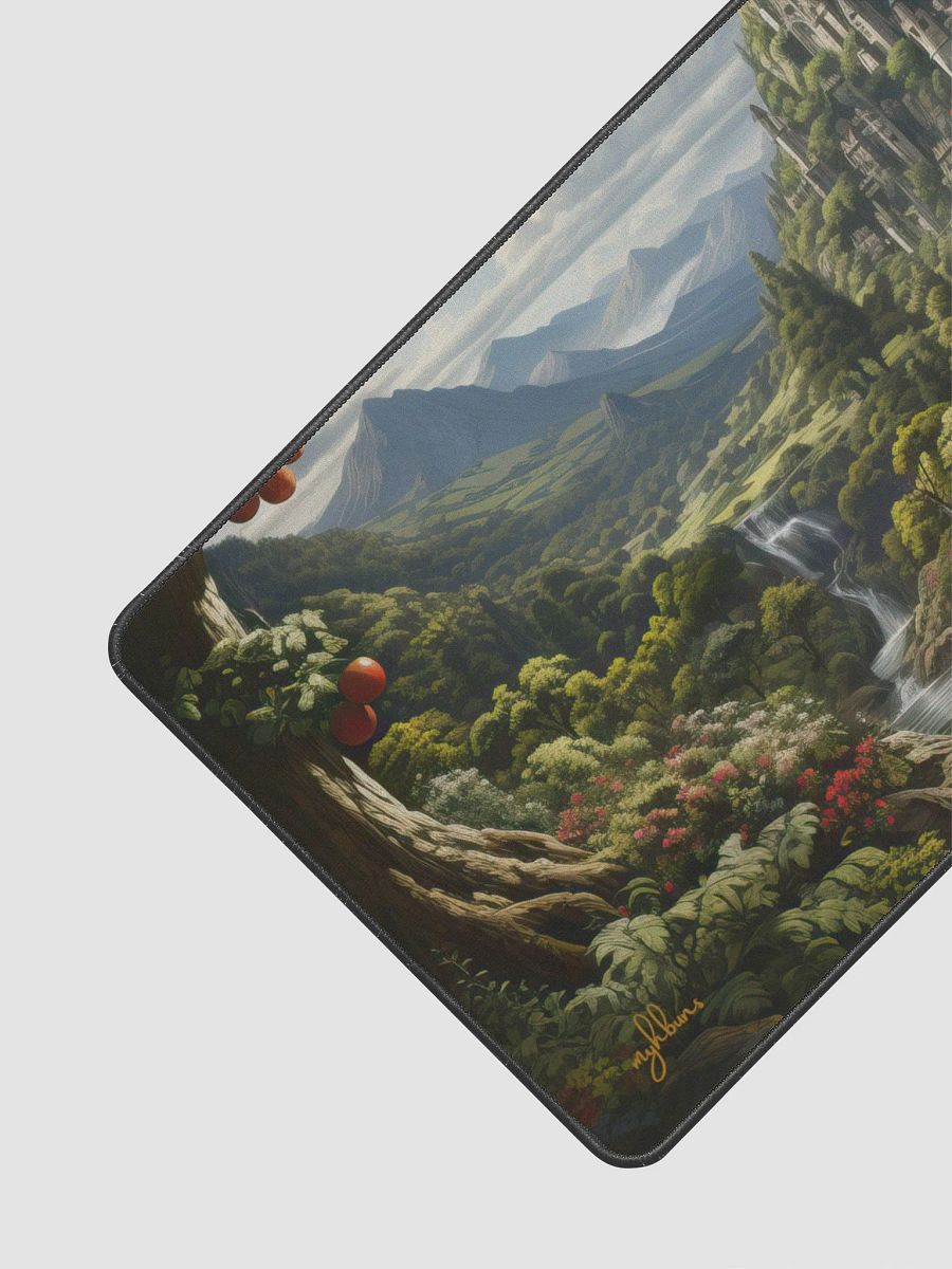 The Enchanted Orchard: A Bear's Harvest Neoprene Desk Mat | Bring Magic to Your Workspace product image (3)