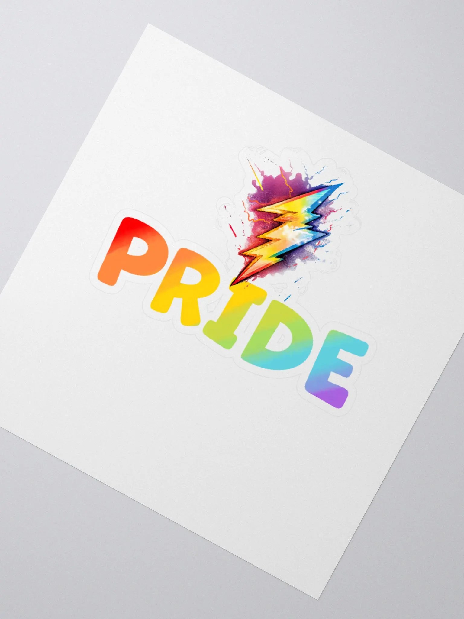 Pride Lightning Bolt Kiss Cut Stickers product image (5)