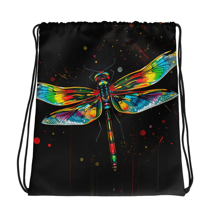 Vibrant Dragonfly All-Over Drawstring Bag product image (1)
