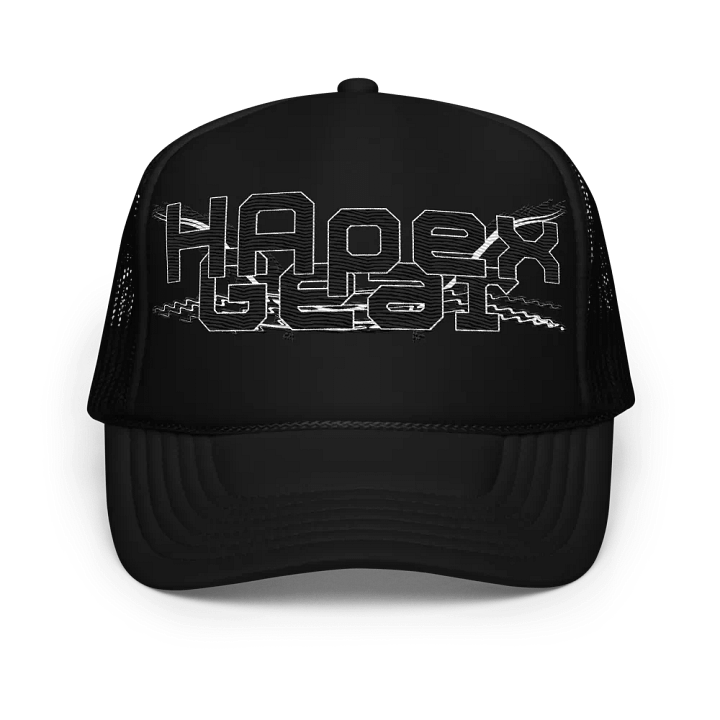 Foam Trucker Hat - Embroidery - Black HApex Gear White Logo product image (1)