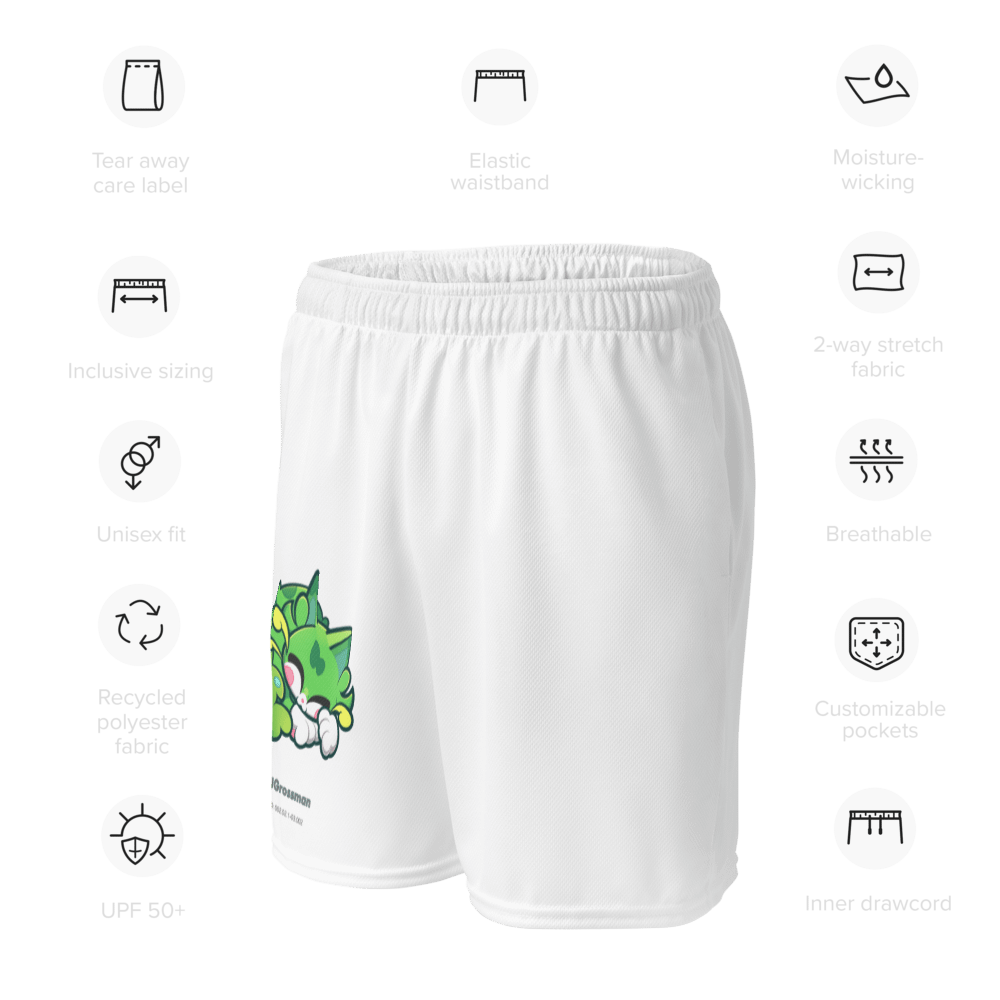 Sleeping Chloe • All-Over Print Recycled Unisex Mesh Shorts (White) product image (7)
