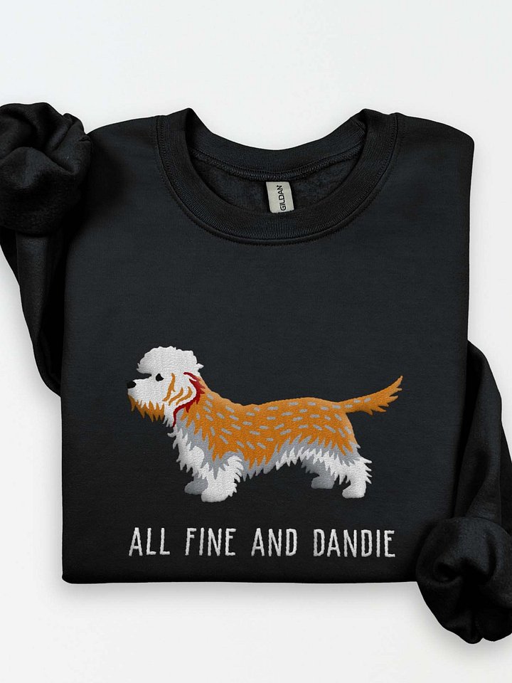 All Fine and Dandie Sweatshirt (Embroidered) of a Dandie Dinmont Terrier(Mustard) product image (1)