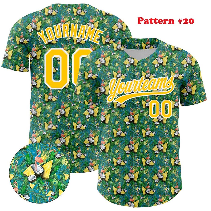 Authentic Baseball Jersey, Custom Baseball Jersey, Personalized Sport Jersey, Hawaiian Multi Colorful, Summer Palm Coconut Ocean product image (9)