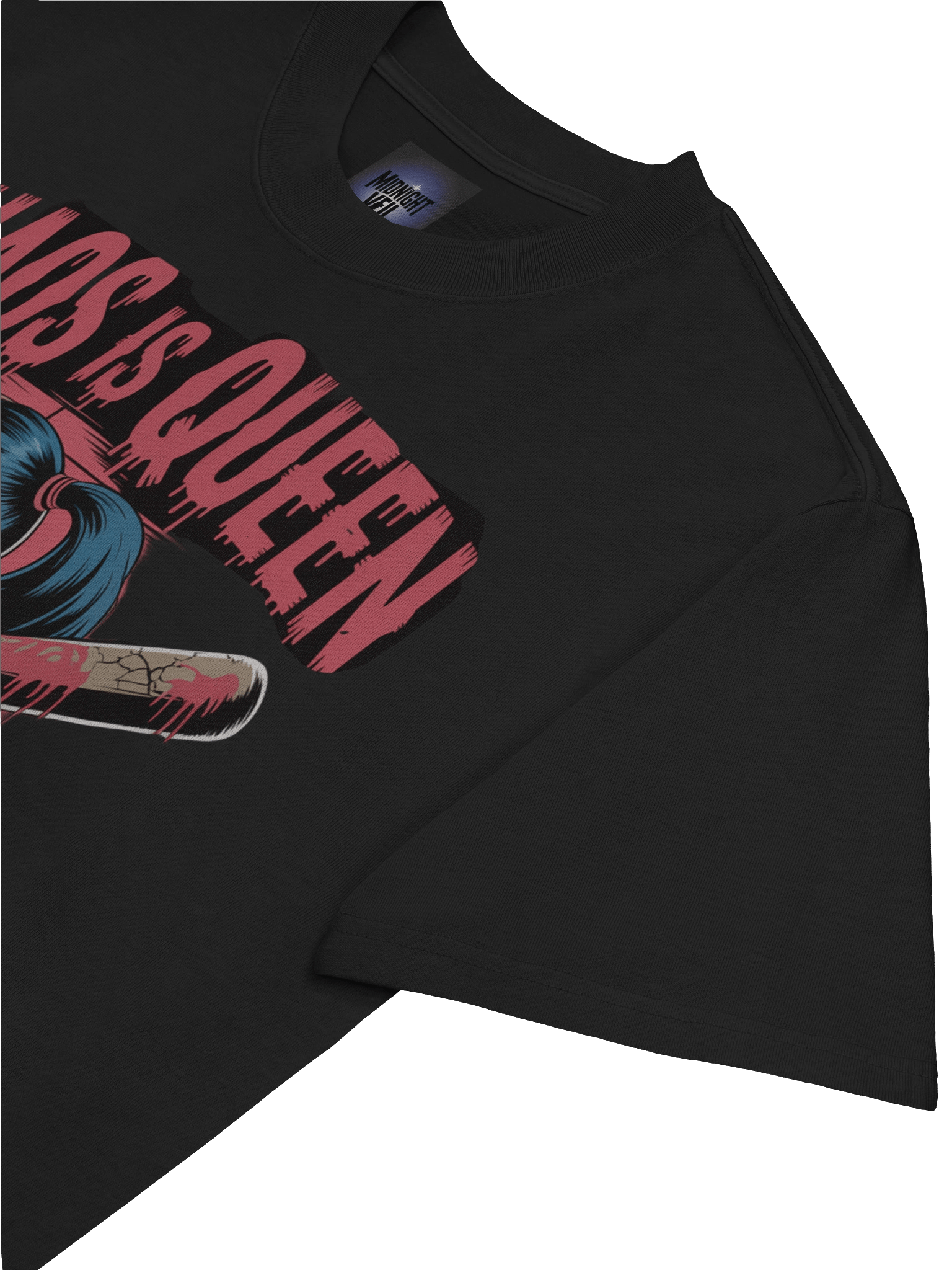 Harley Quinn 'Chaos is Queen' Bat-Wielding Rebel Oversized Faded T-Shirt product image (7)