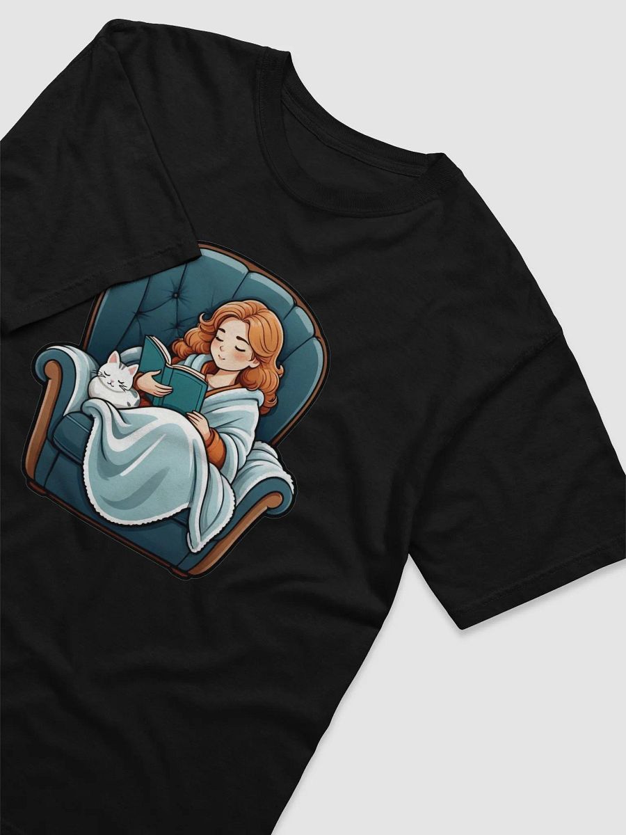 Purrfectly Bookish Cartoon T-Shirt product image (3)
