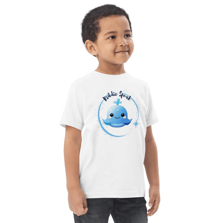 Cheerful Blue Whale Toddler Jersey Tee Kiddie Speak product image (2)