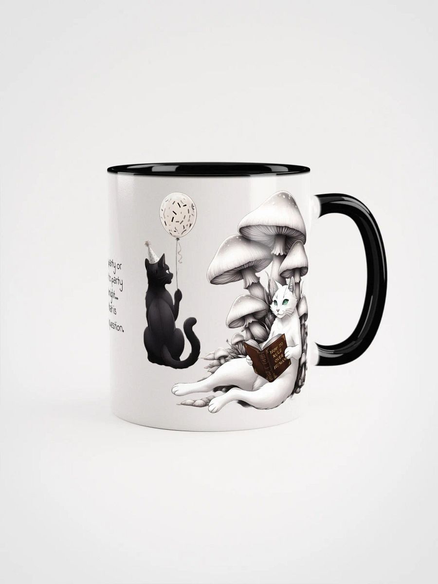 Extrovert Black Cat and Introvert White Cat Coloured Mug product image (1)