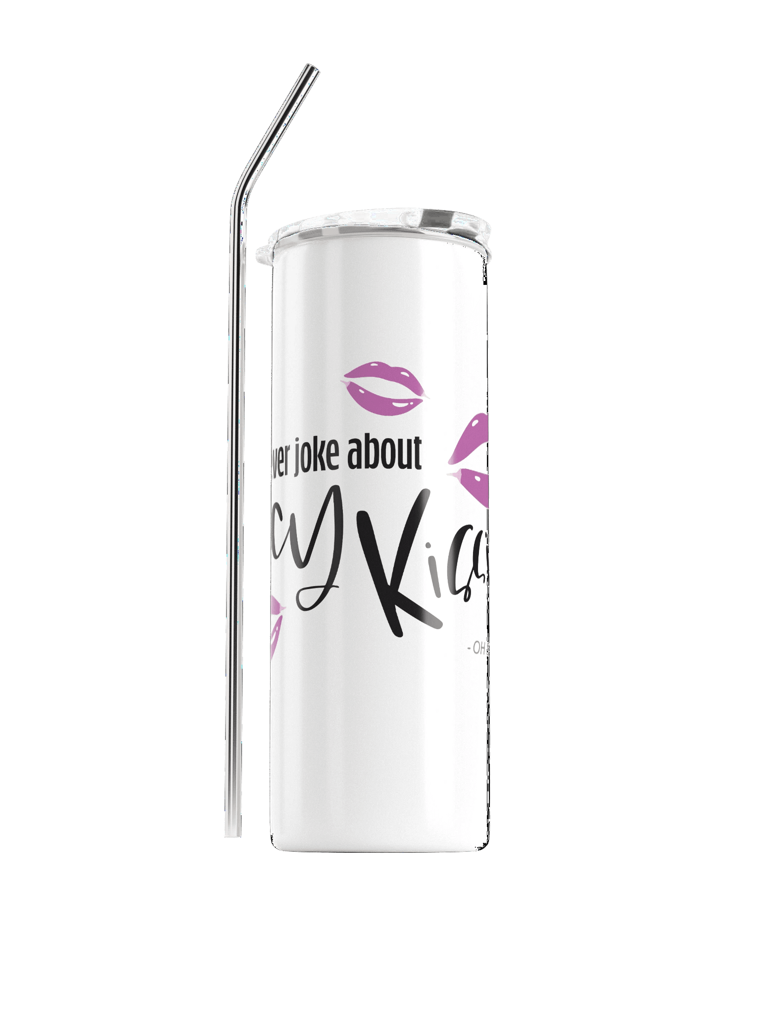 Spicy Kissing Stainless Steel Tumbler (White) product image (1)