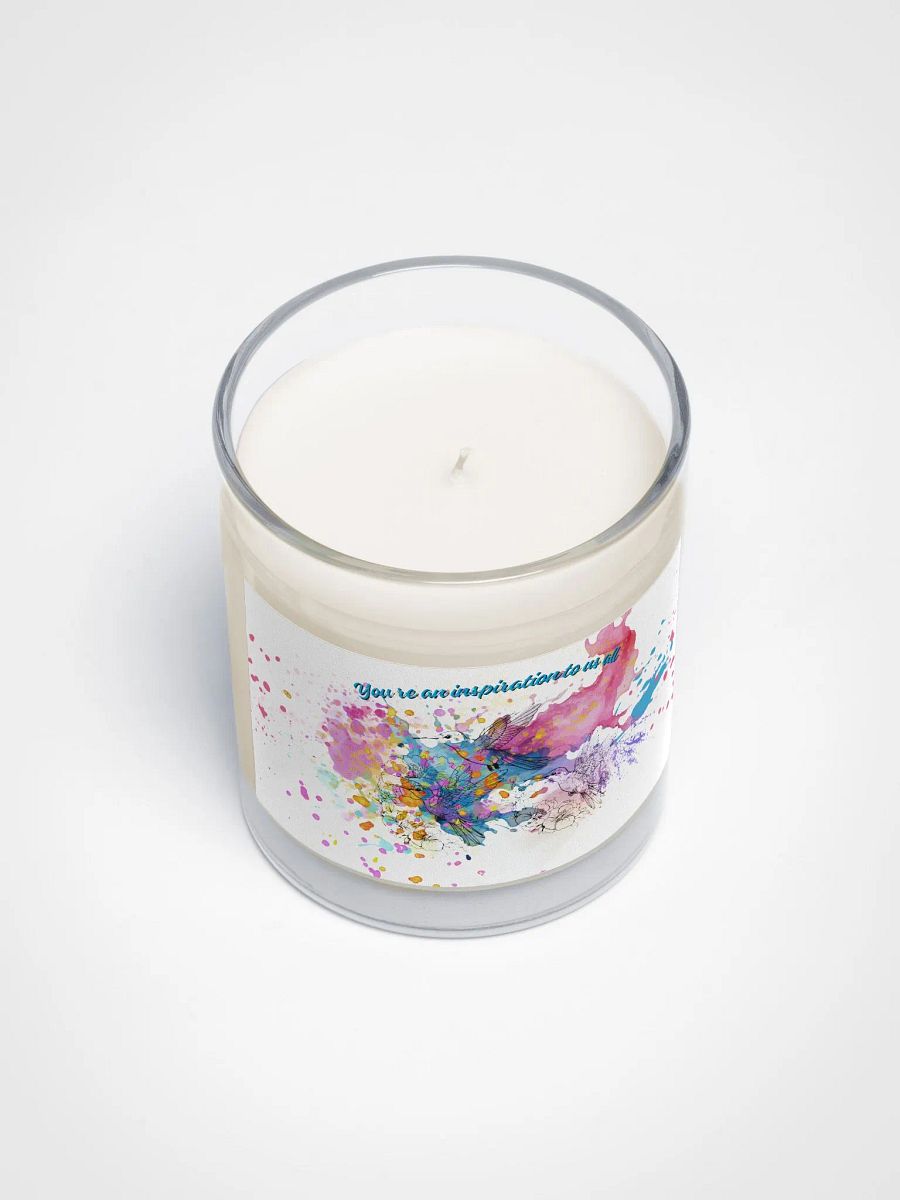 watercolor pastel hummingbird design soy wax candle for arty ladies daughters friends product image (3)